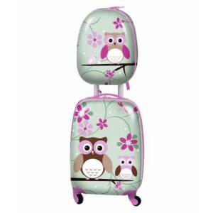 Bobble Art Hard Shell Child Luggage Set - Owl