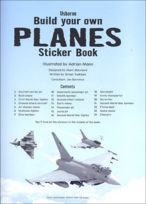 build your own-sticker book-planes-contents