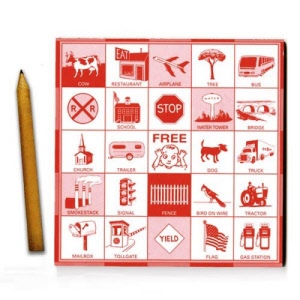 eeboo travel bingo - page example and pencil