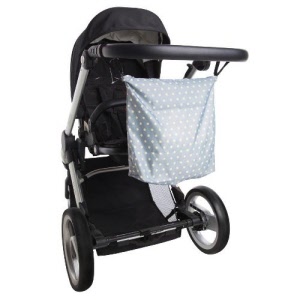 playette - stroller shopping bag - green dots - attached to stroller