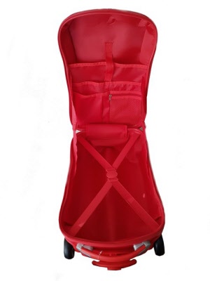 red racing car - open view