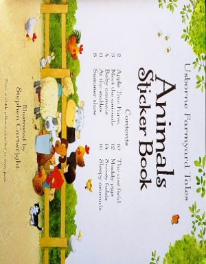 usborne animals sticker book - contents